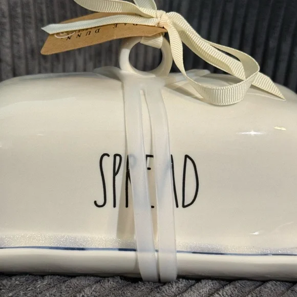Rae Dunn White and Blue 'Spread' Butter Dish - Picture 3 of 6